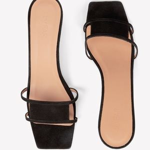 By Far Black Suede Virgo Kitten Heel Sandals Size 38